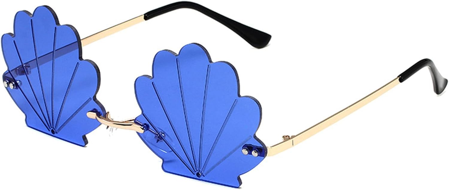 

Популярные солнцезащитные очки без оправы в форме ракушки, идеально подходящие для вечеринок и музыкальных фестивалей, ярких цветов, отлично подойдут для модных женщин CAZSTYK