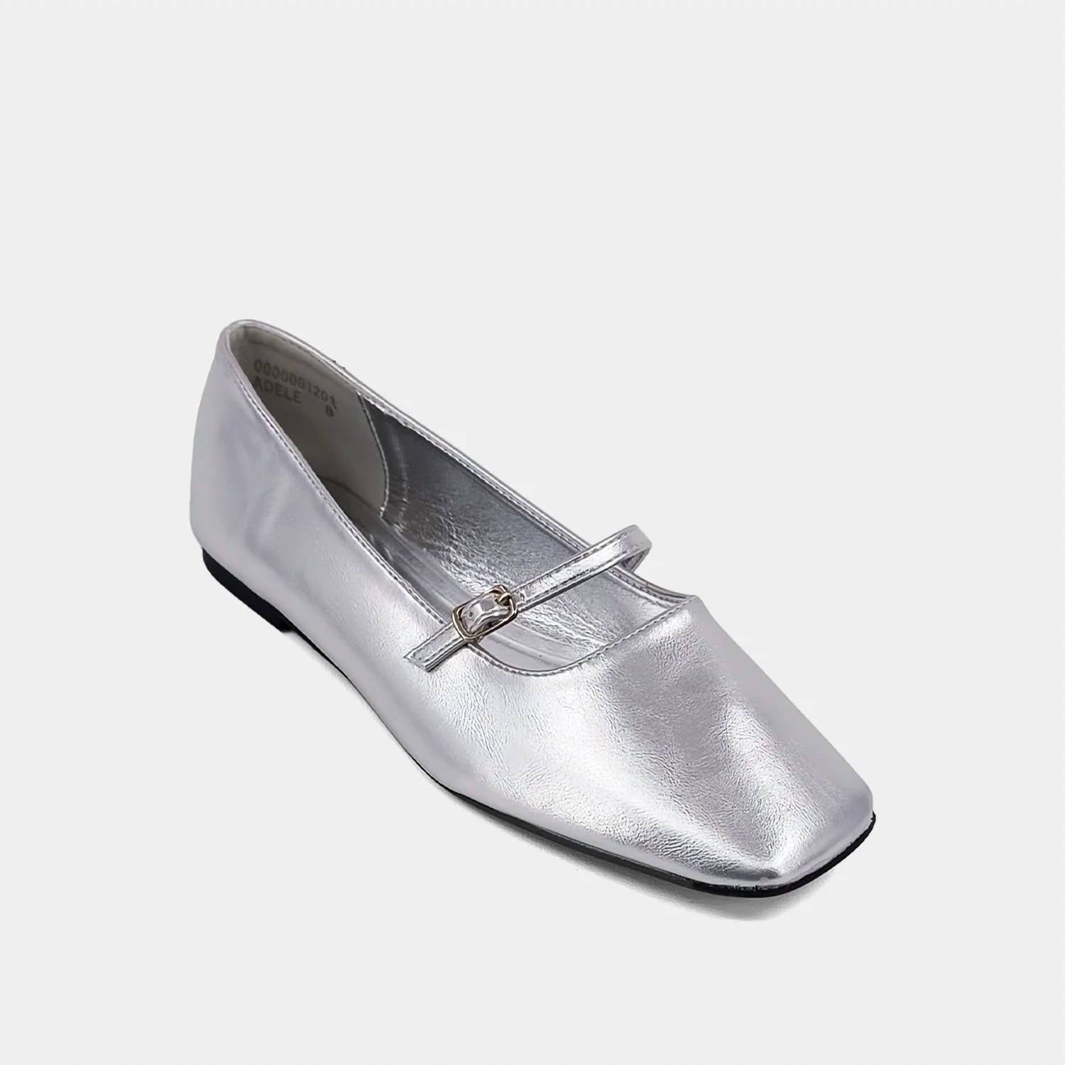 Женские балетки Adele серебристые SHU SHOP