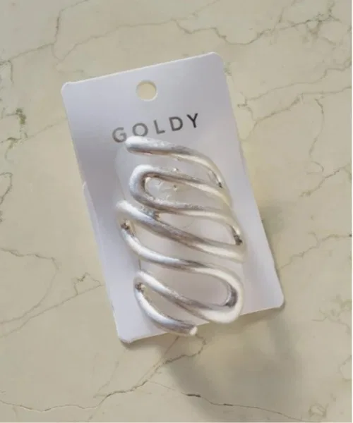 Заколка-кафф для волос GOLDY Scribble Line, серебристый — фото 2