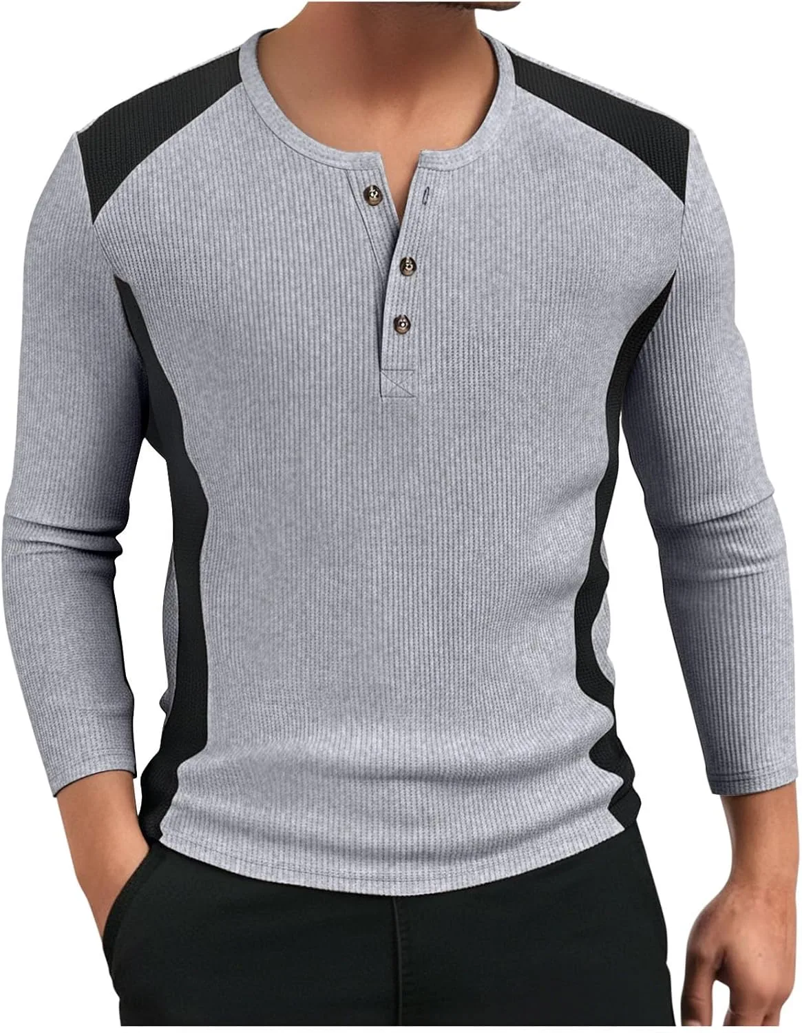 

Мужская футболка поло с длинным рукавом и цветными блоками