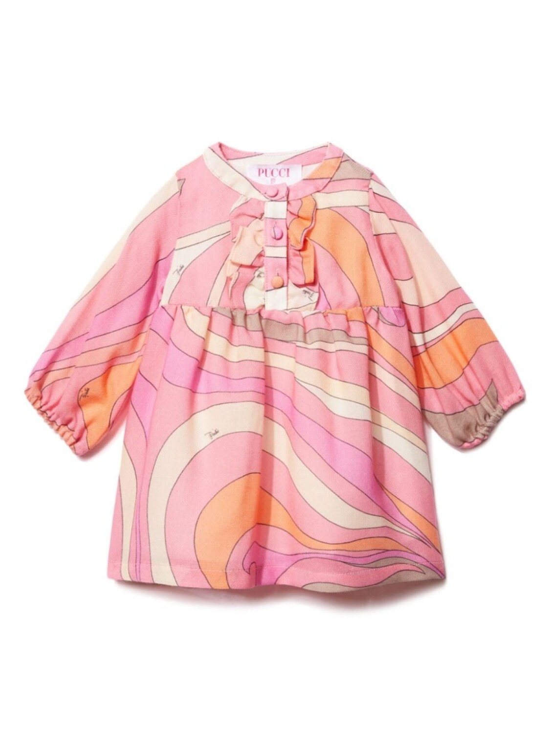 

PUCCI Junior платье из шерсти с принтом «мармо», розовый