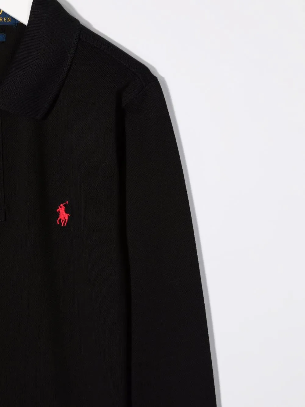 Рубашка поло с вышитым логотипом POLO RALPH LAUREN KIDS, черный — фото 3