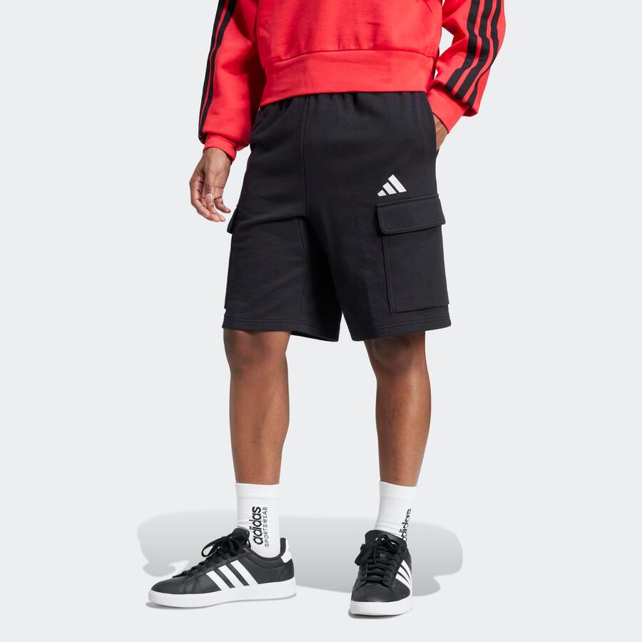 ADIDAS Мужские хлопковые шорты - черные — фото 2