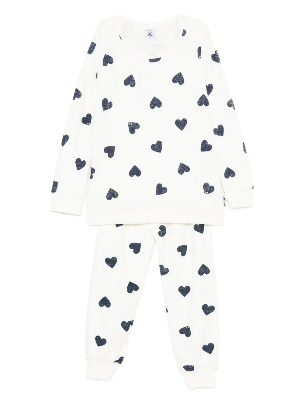 

Пижама с принтом в виде сердечек Petit Bateau, белый