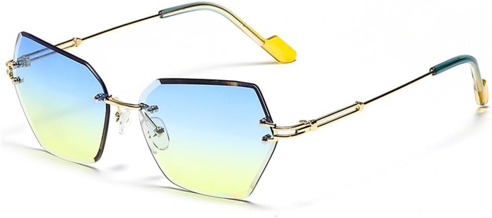 

Мужские солнцезащитные очки без оправы с многоугольным оправом, женские солнцезащитные очки с крупной оправой и градиентным переходом цвета, защита от УФ-излучения UV400 LANGSER, 1