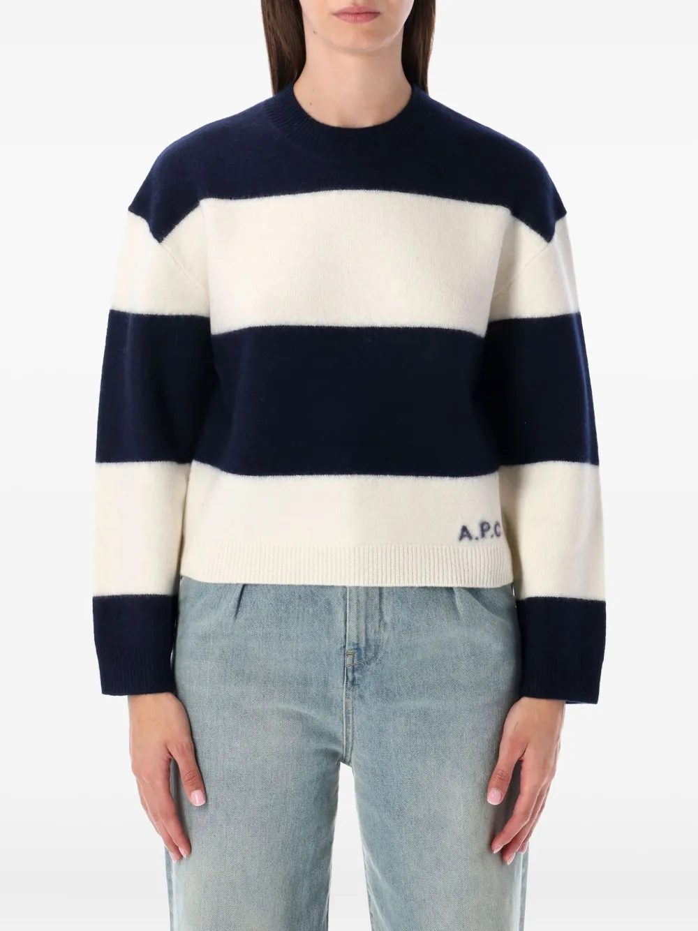 

Вязаный свитер в полоску "пенни" A.P.C., белый