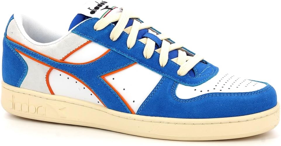 Кроссовки Diadora Magic Basket Low Suede Leather 501.178565 01 C1161 col. White Cream Green, белый — фото 2