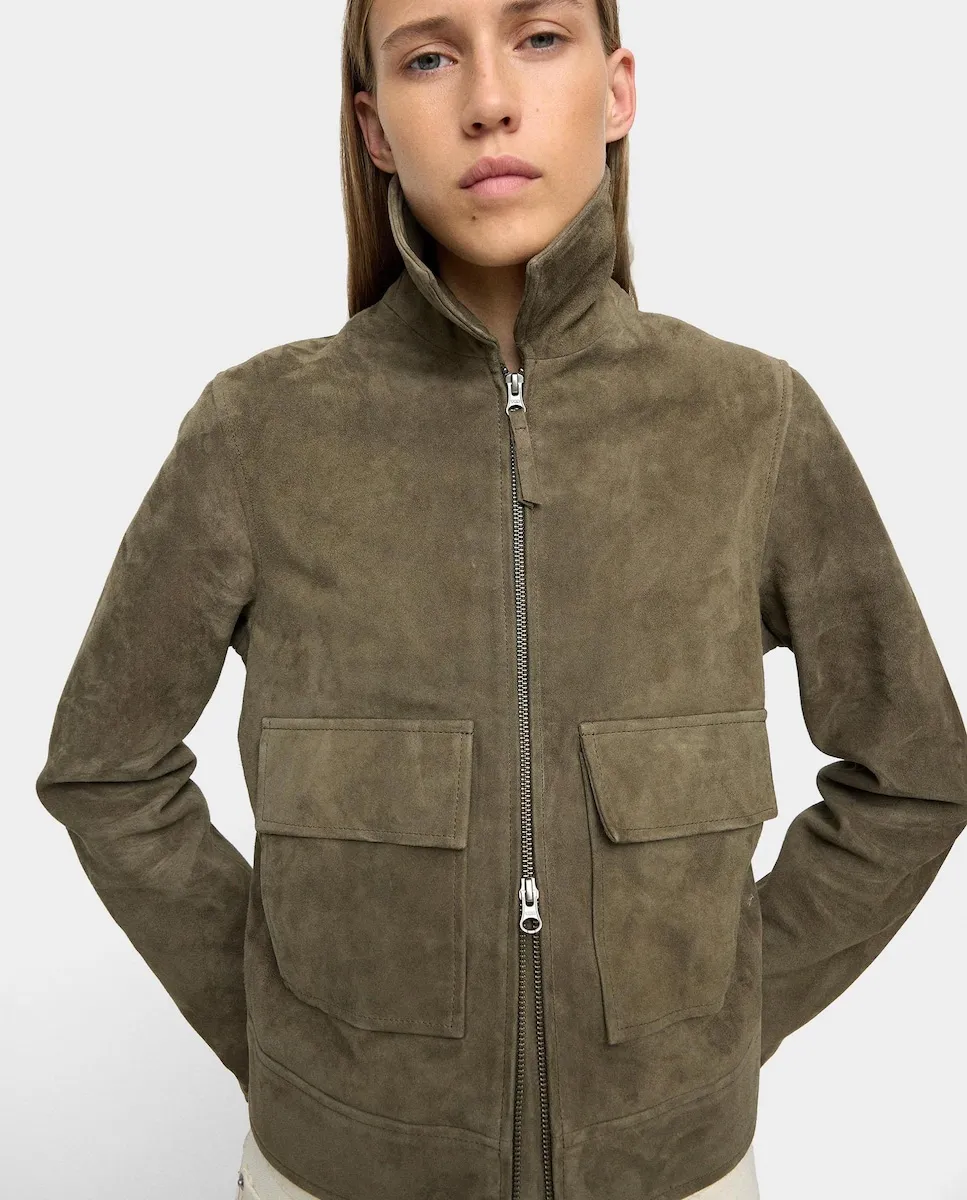 

Женская куртка из 100% замши с застежкой-молнией Parfois, зеленый