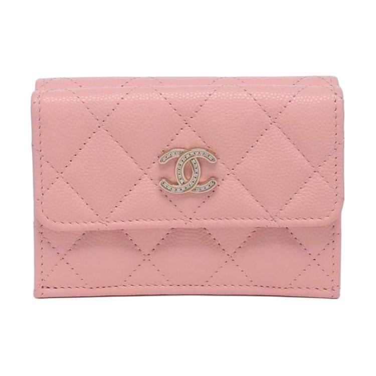 

CHANEL Женский кошелёк из телячьей кожи светло-розовый красный