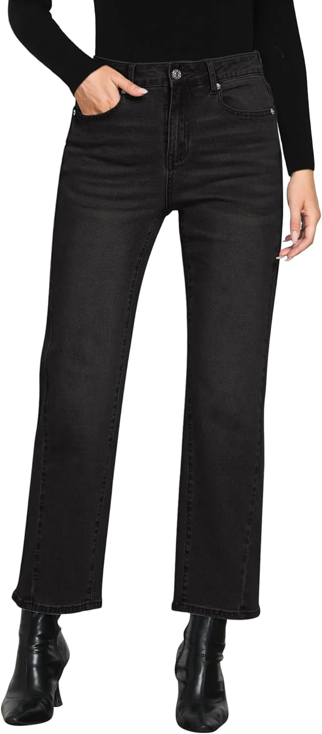 

GRAPENT прямые джинсы для женщин с высокой посадкой и эластичным денимом