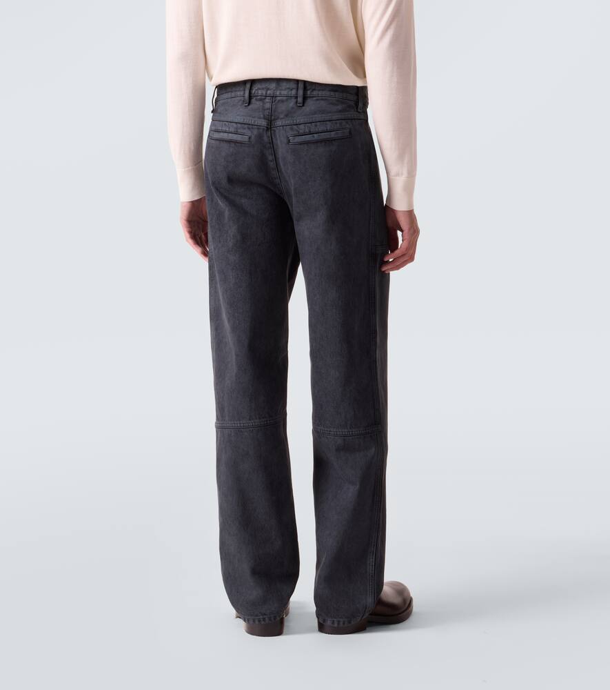 Джинсы с застежкой-молнией широкого кроя Dries Van Noten, Petrol — фото 4