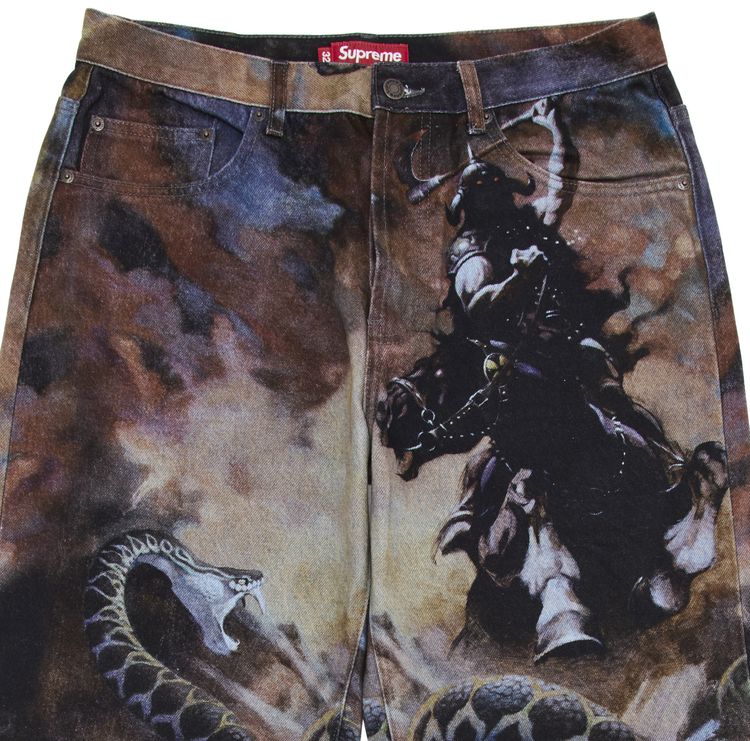 Джинсы Supreme x Frank Frazetta Loose Fit Jean 'Multicolor', разноцветный — фото 3