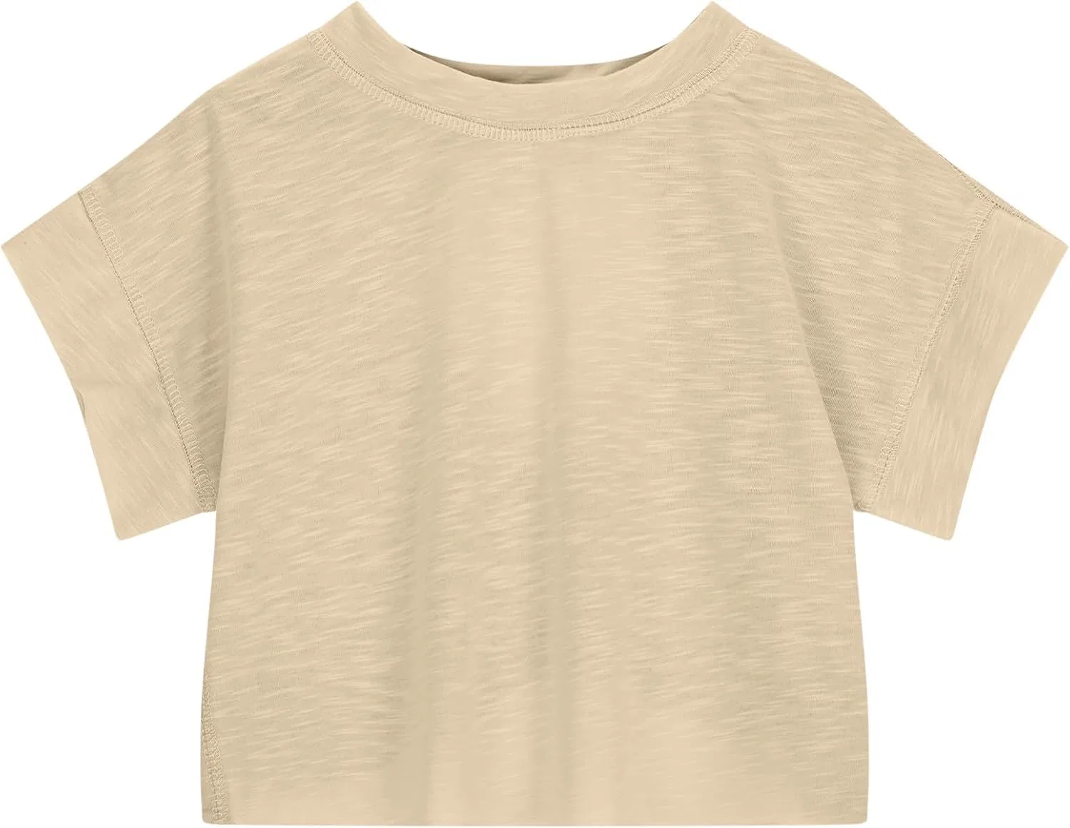 Футболка для девочек с открытой спиной, кроп-топ, бренд Generic, цвет A01-khaki — фото 4