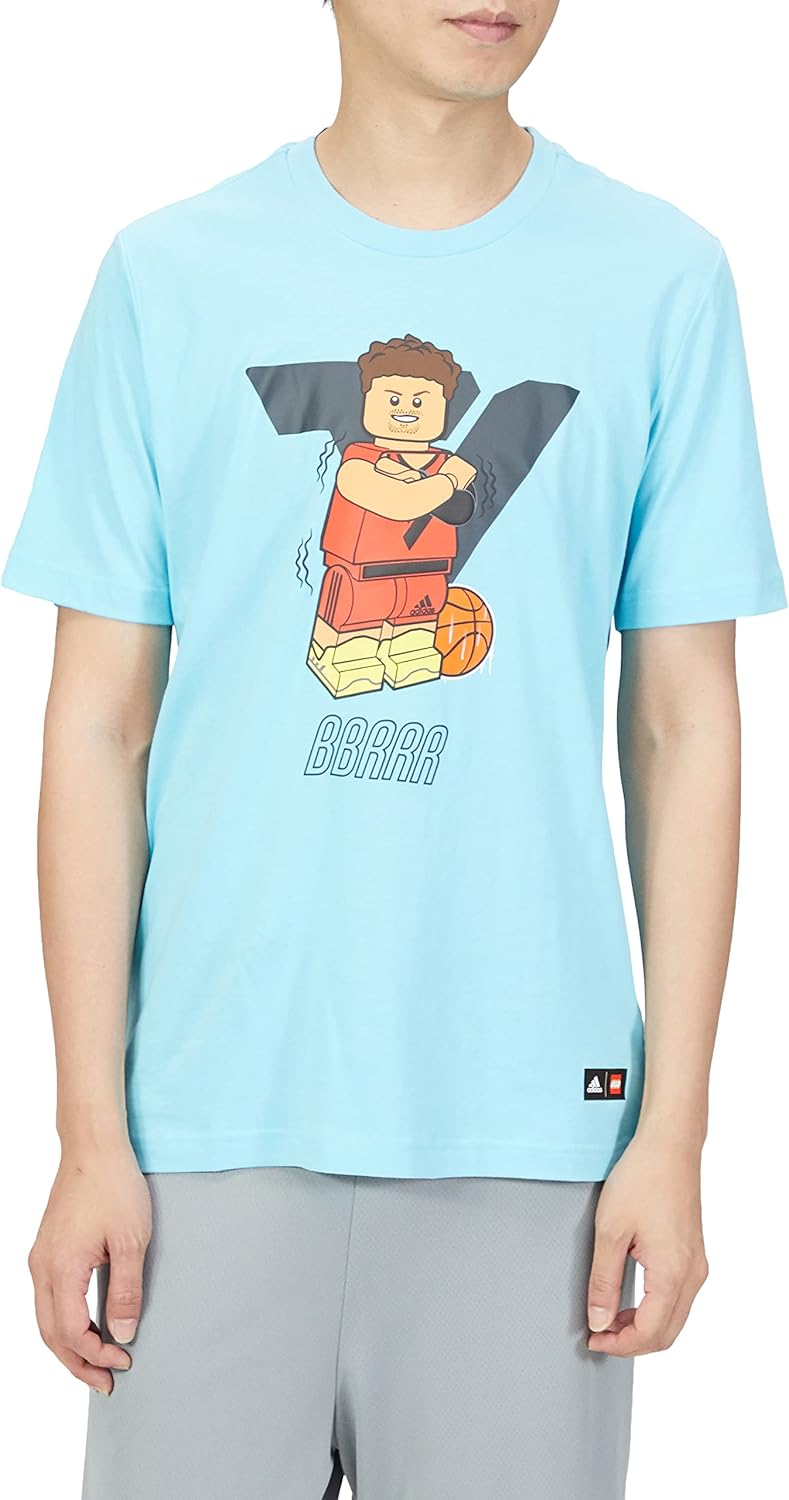 

Мужская футболка с коротким рукавом Adidas x LEGO(R) Trae Young (BR425), светло-бирюзовый