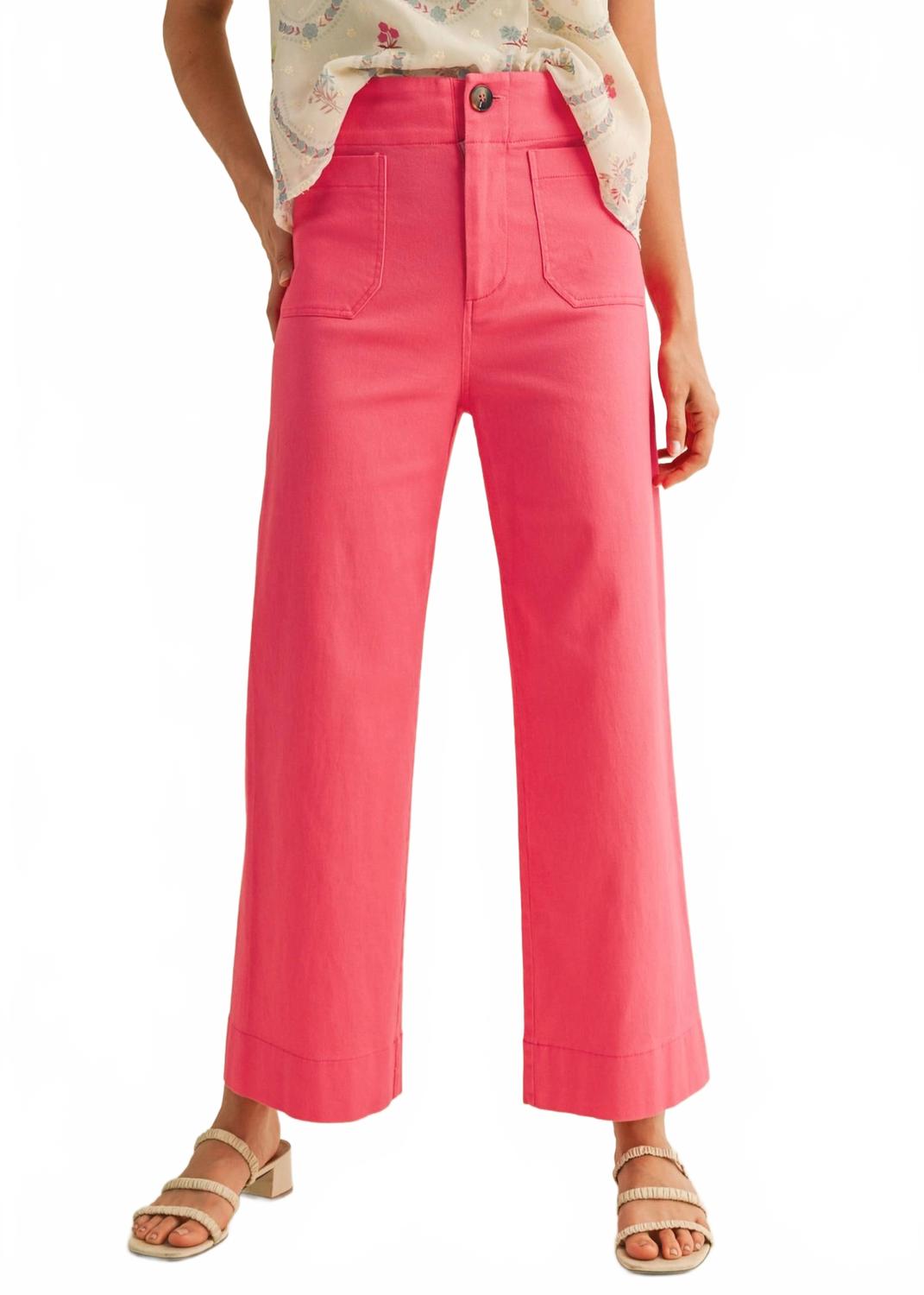 

Женские брюки The Journey с высокой талией укороченные в ягодно-розовом &merci