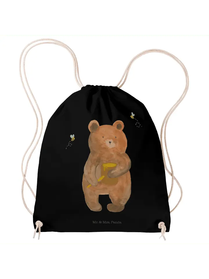 

Спортивная сумка Mr & Mrs Panda Sportbeutel Bär Honig ohne Spruch, черный