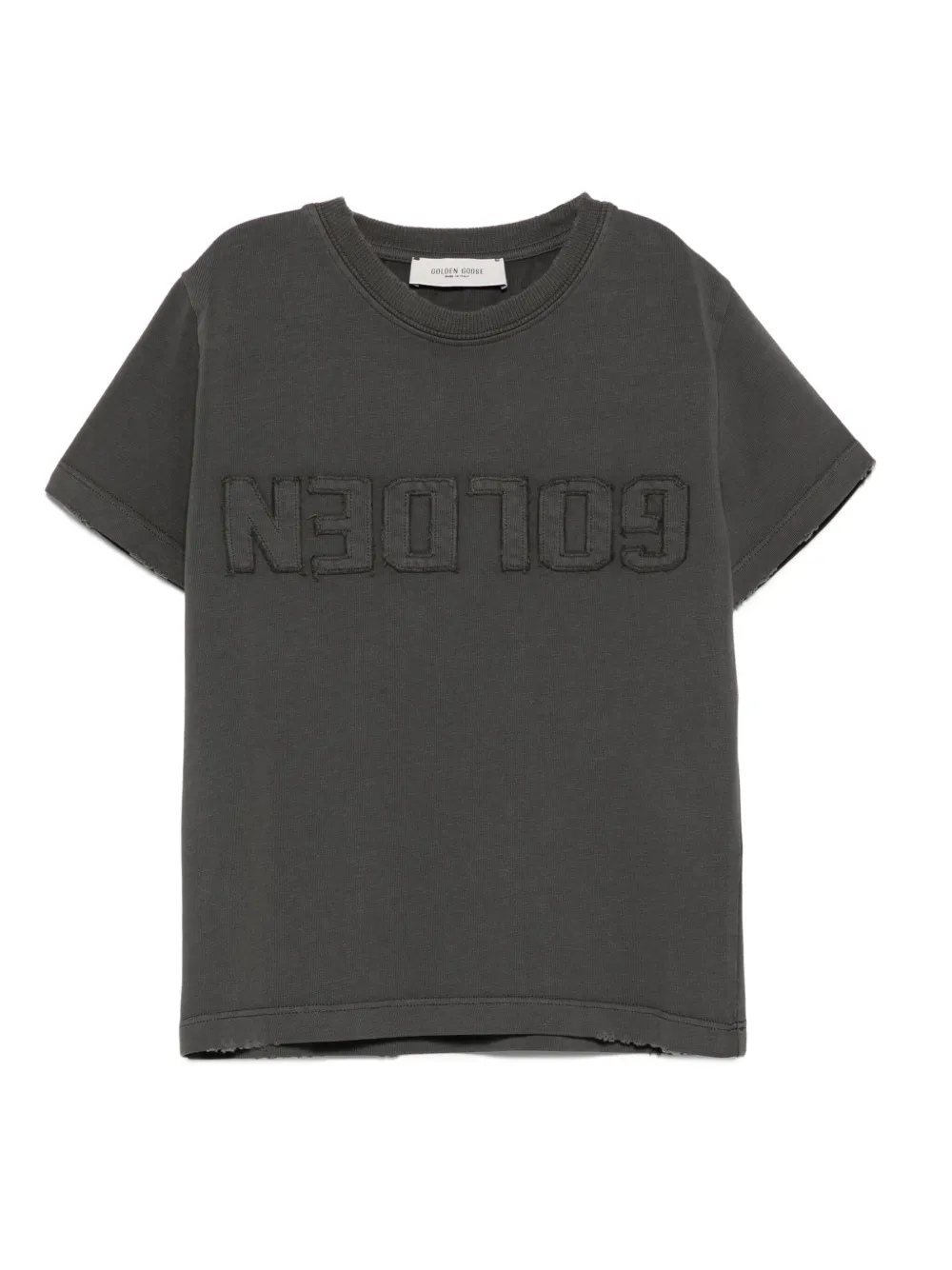 

Футболка с тисненым логотипом Golden Goose Kids, серый