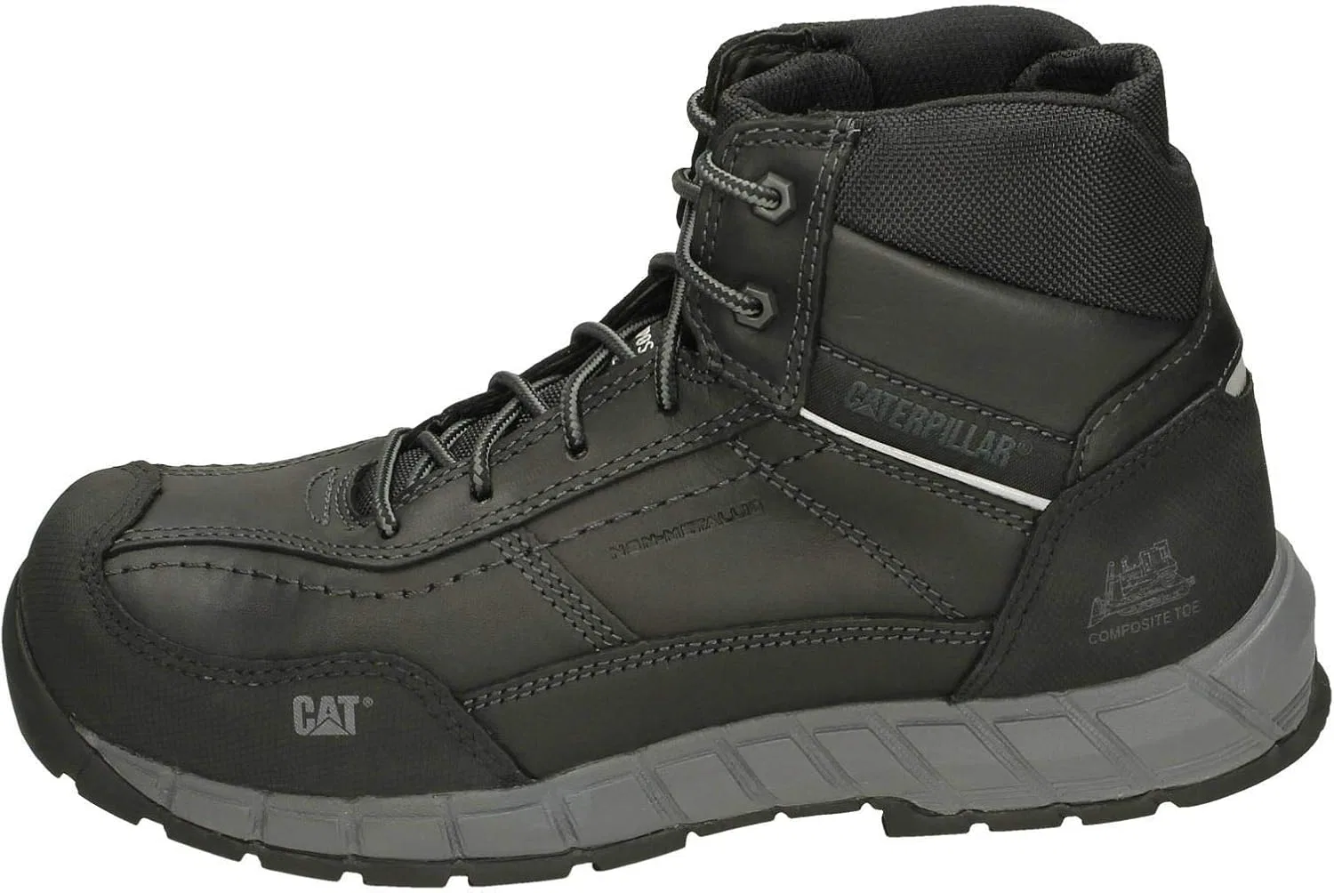 Cat Footwear Мужские кожаные ботинки Caterpillar Streamline Mid Leather Ct S1p HRO SRC BUB, черные — фото 2