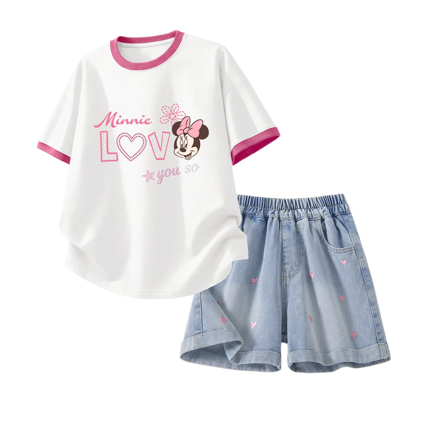 Детский спортивный костюм Disney Diamond Love White Red Denim Blue