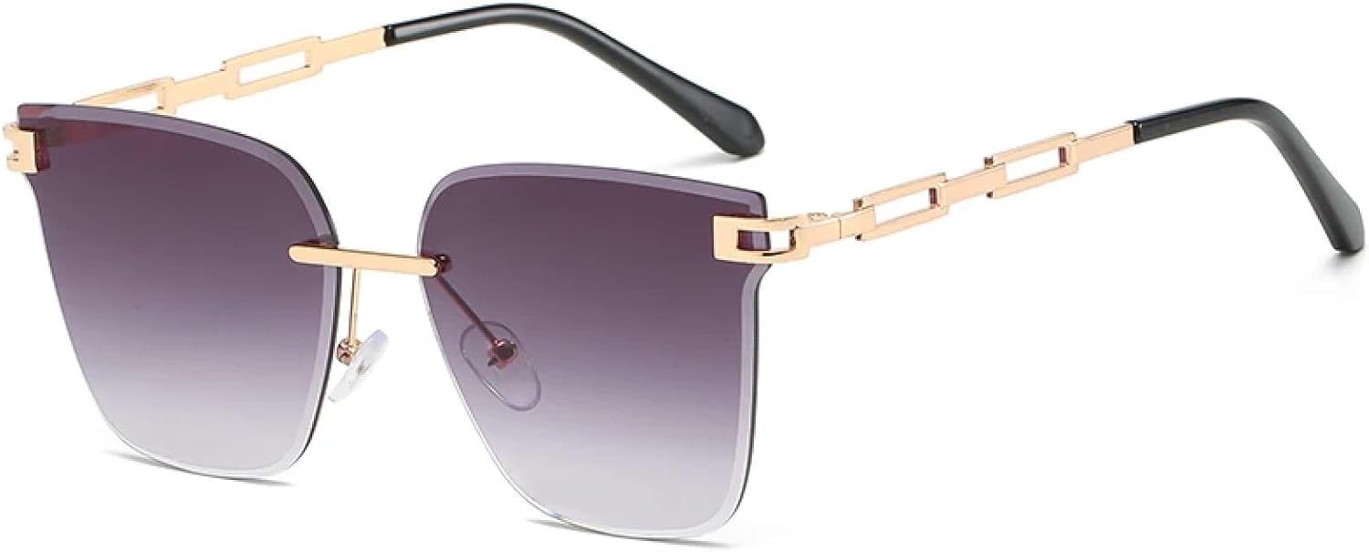 

Солнцезащитные очки с защитой от УФ-излучения UV400 | Без оправы, «кошачий глаз», градиентные коричневые линзы | Для женщин и мужчин, для занятий спортом на открытом воздухе и вождения DSVIGF, Grey