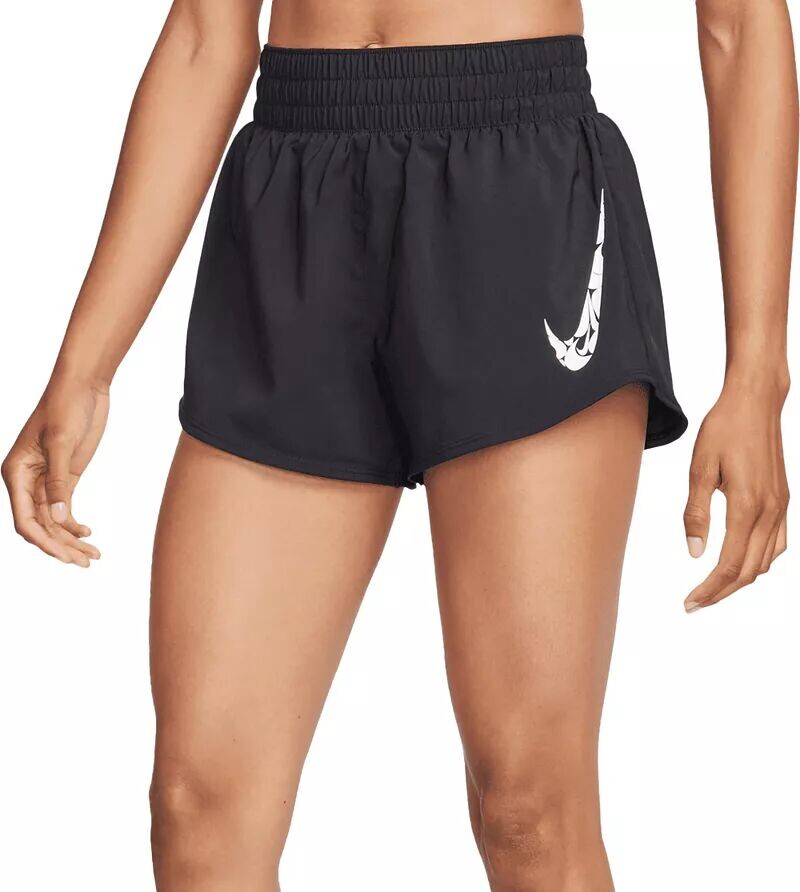 

Женские шорты для бега со средней посадкой и короткой подкладкой Nike One Swoosh Dri-FIT, черный