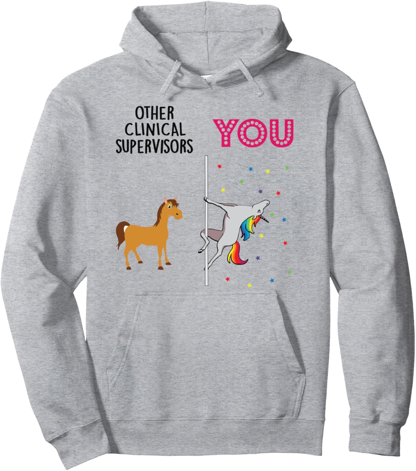

Худи с забавным единорогом для клинического супервайзера Clinical Supervisor Cute Gift, серый