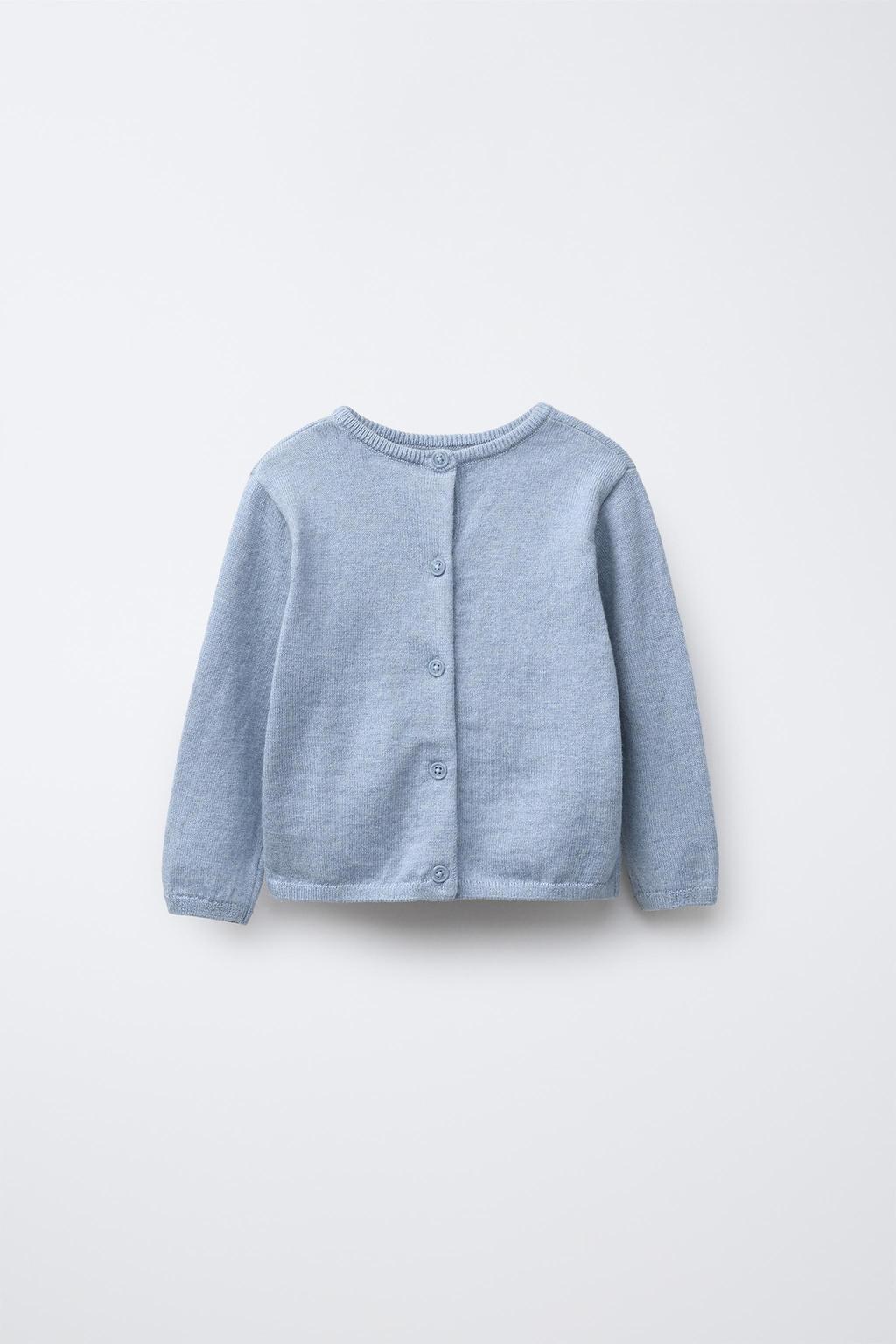 

Жакет-свитер из хлопка и шелка 2 в 1 ZARA, цвет Blue marl