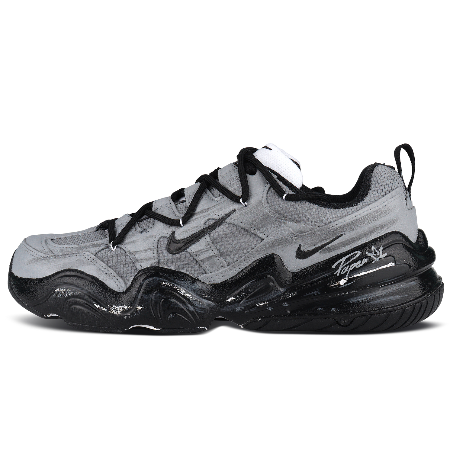 

Nike Tech Hera Dark Surge устойчивые к истиранию низкие кеды Unisex серый черный