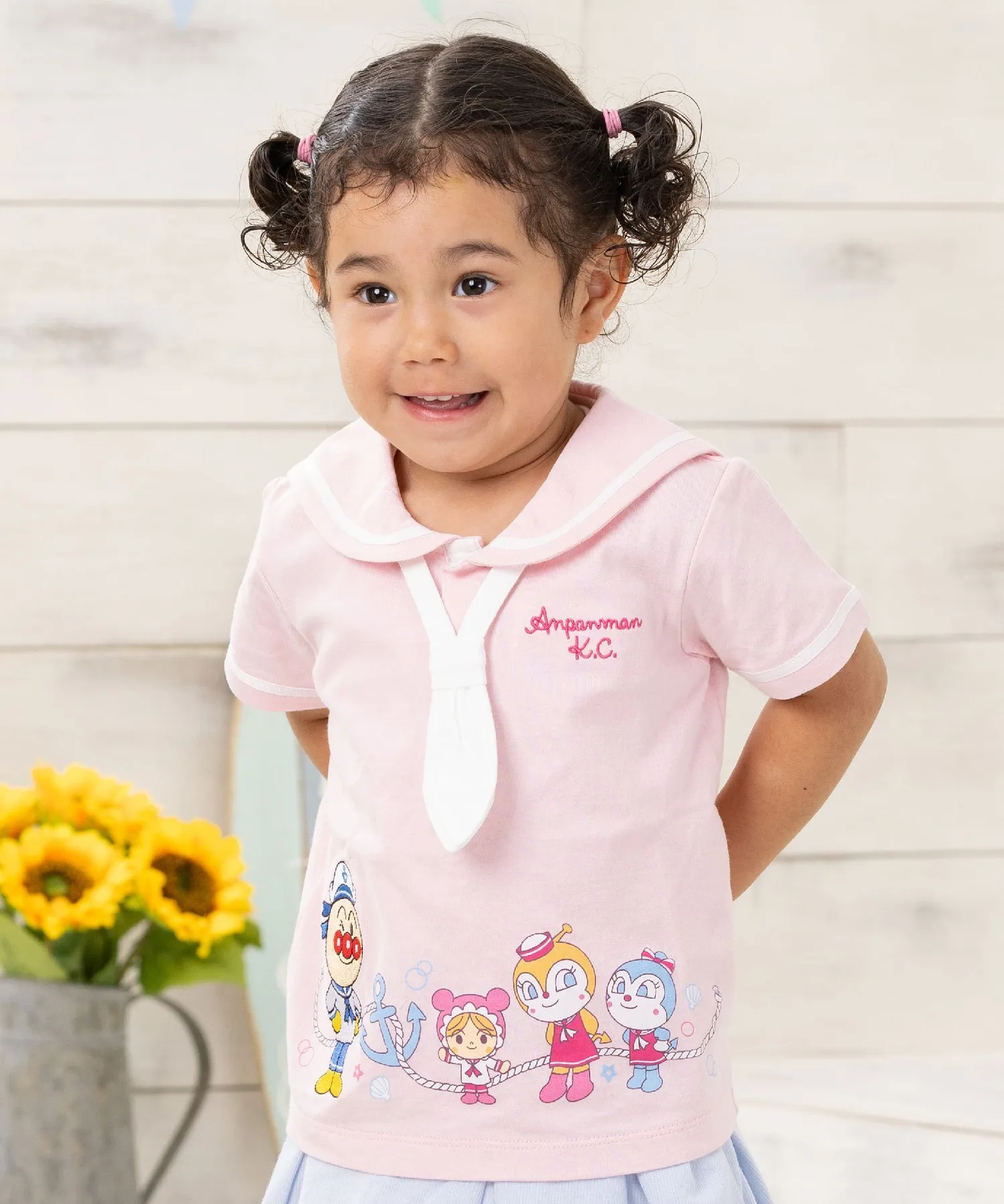 Детская коллекция ANPANMAN/(K) Футболка Anpanman Dokin-chan Marine Sailor Anpanman Kids Collection, pink
