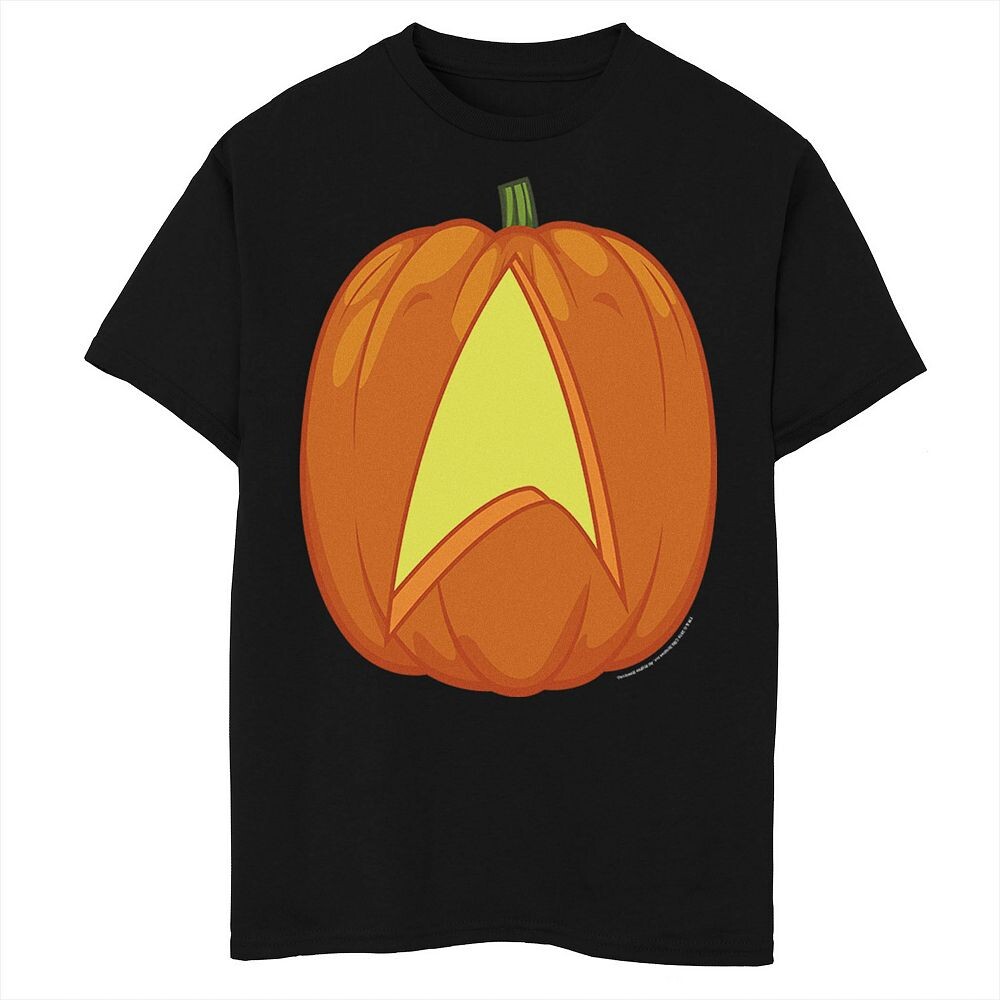 

Футболка с резным рисунком тыквы и логотипом Star Trek Halloween для мальчиков Licensed Character, черный