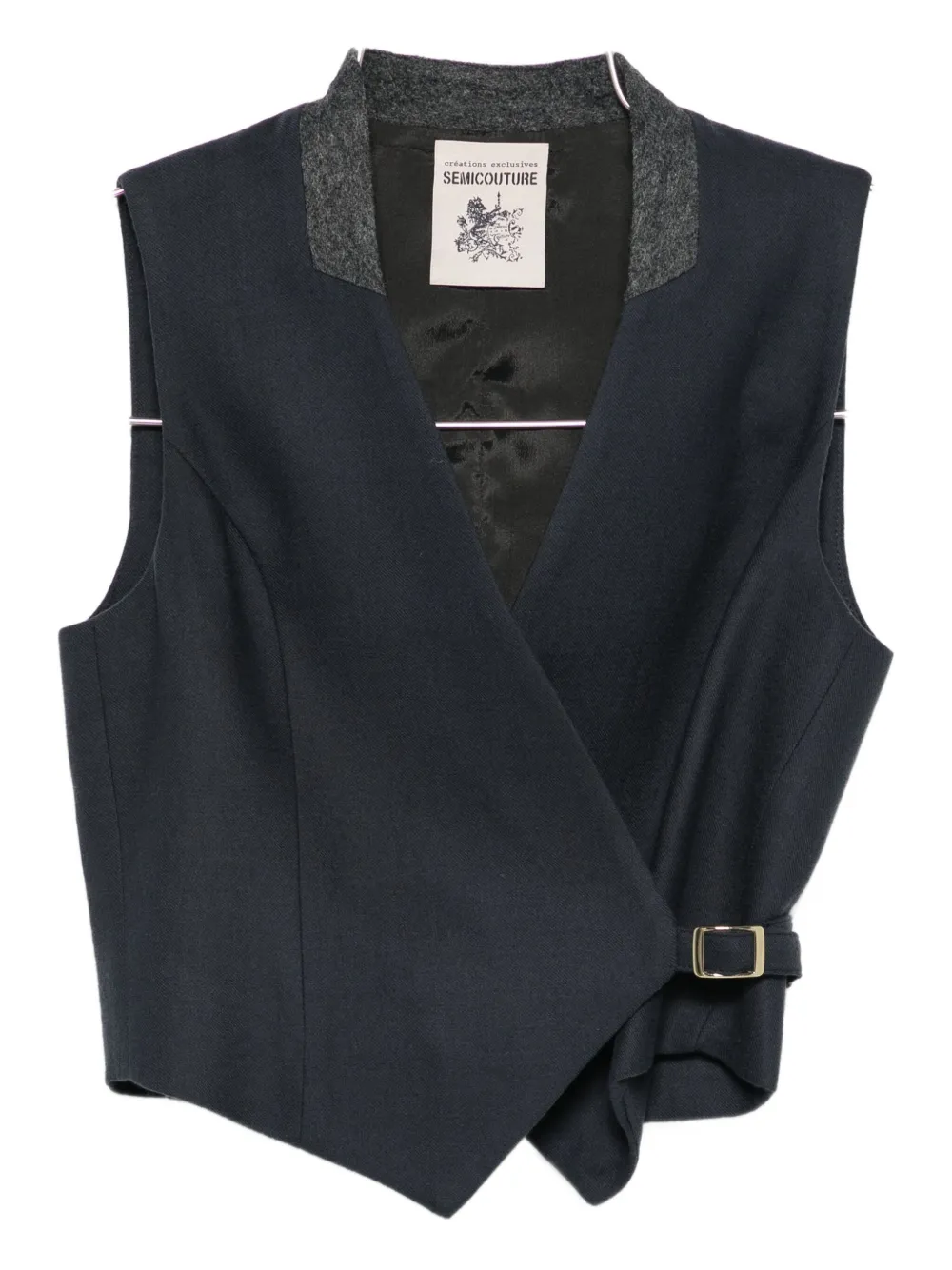 

Жилет с пряжкой Semicouture, серый