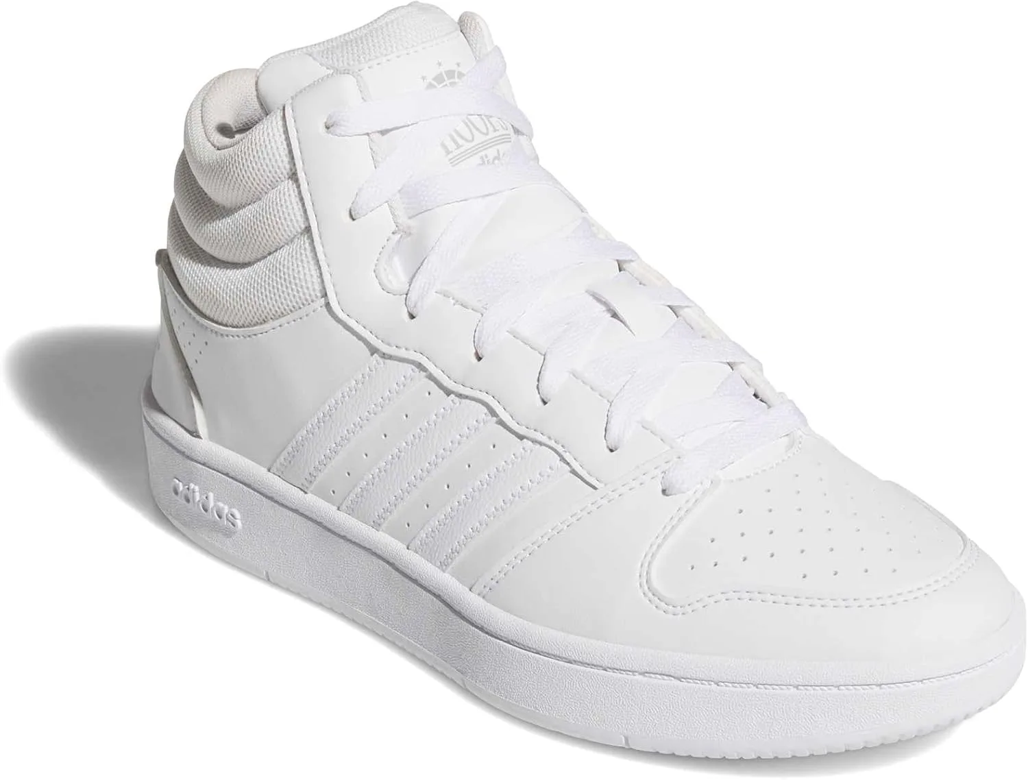 Кроссовки Adidas Unisex Hoops Mid Classic, белый/серый — фото 4