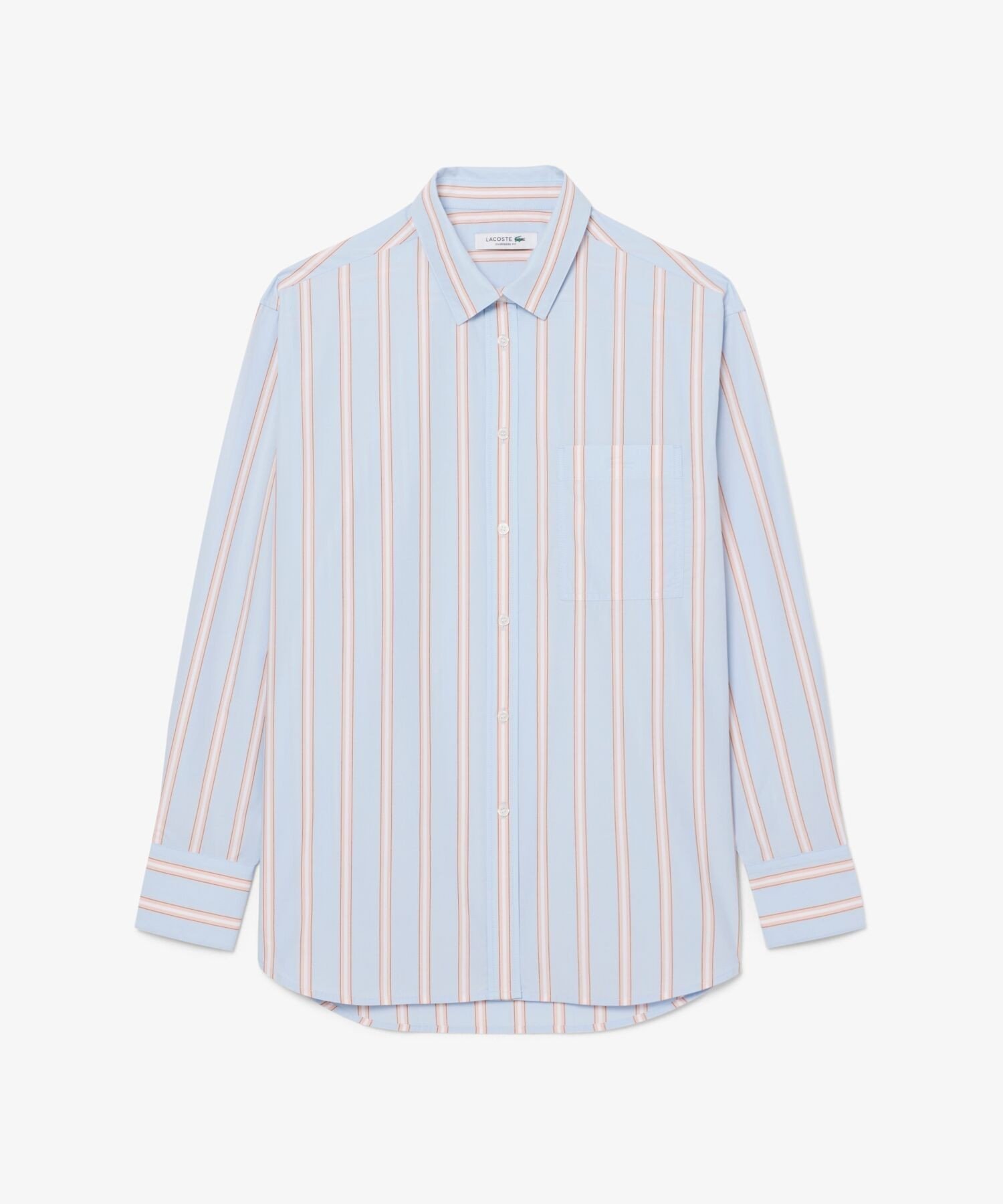 Свободная полосатая рубашка из поплина LACOSTE, Blue — фото 4