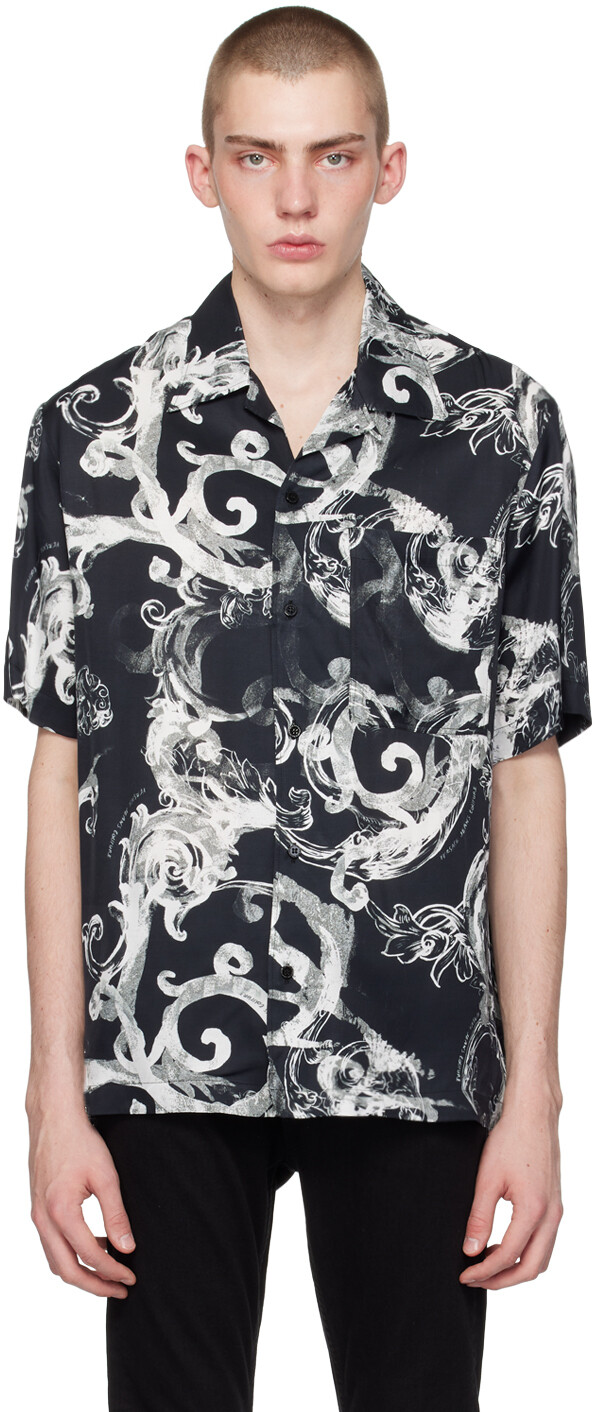 

Черная акварельная рубашка от кутюр Versace Jeans Couture, цвет Black