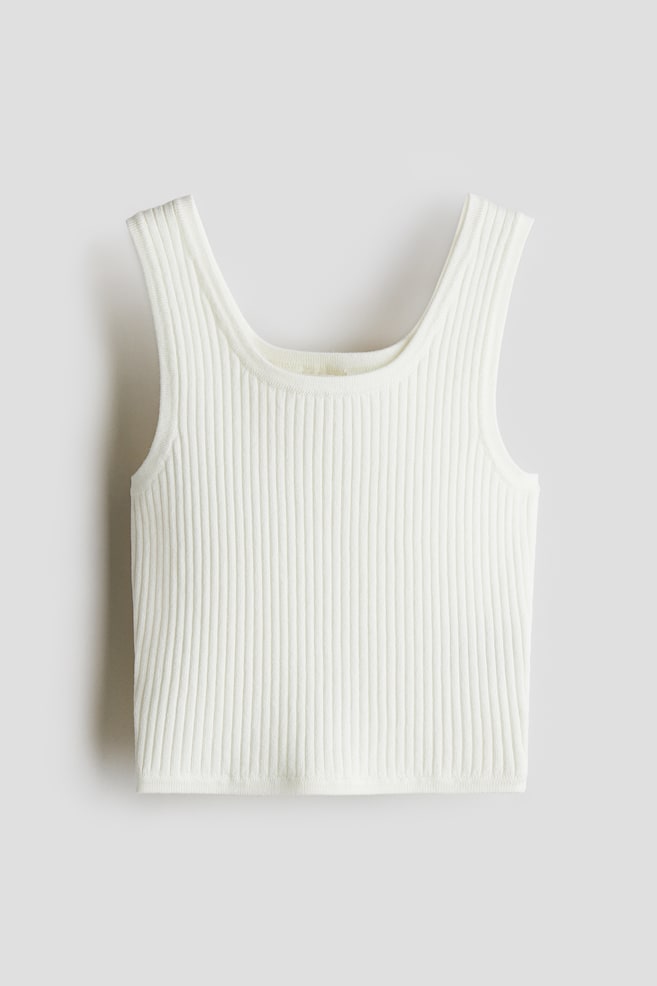 

Топ из трикотажной ткани в рубчик H&M, бежевый