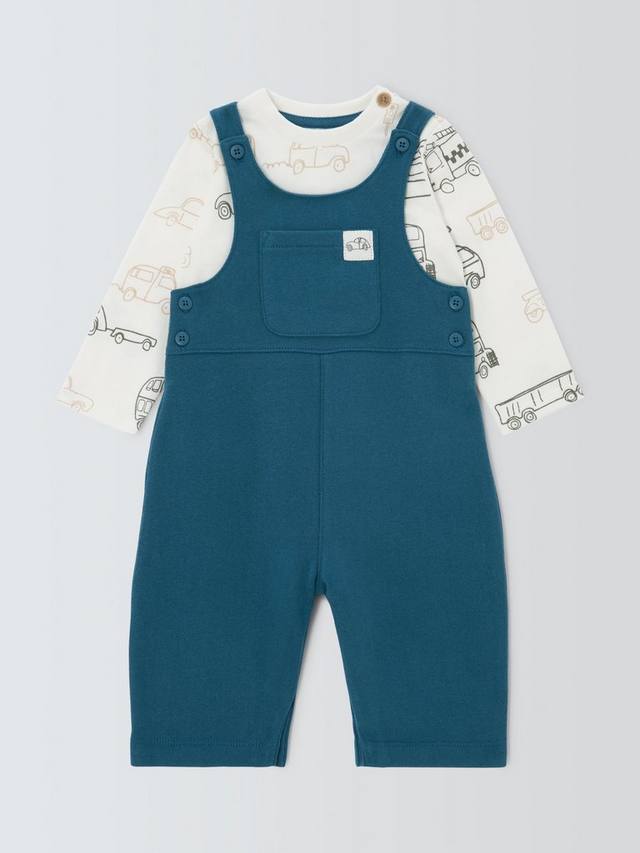 

Детский комплект из хлопковой футболки и комбинезона John Lewis, Blue