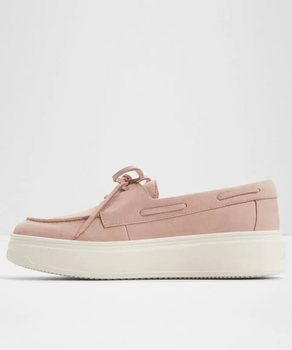 Женские кожаные туфли-лодочки с круглым носком Aldo, розовый — фото 3