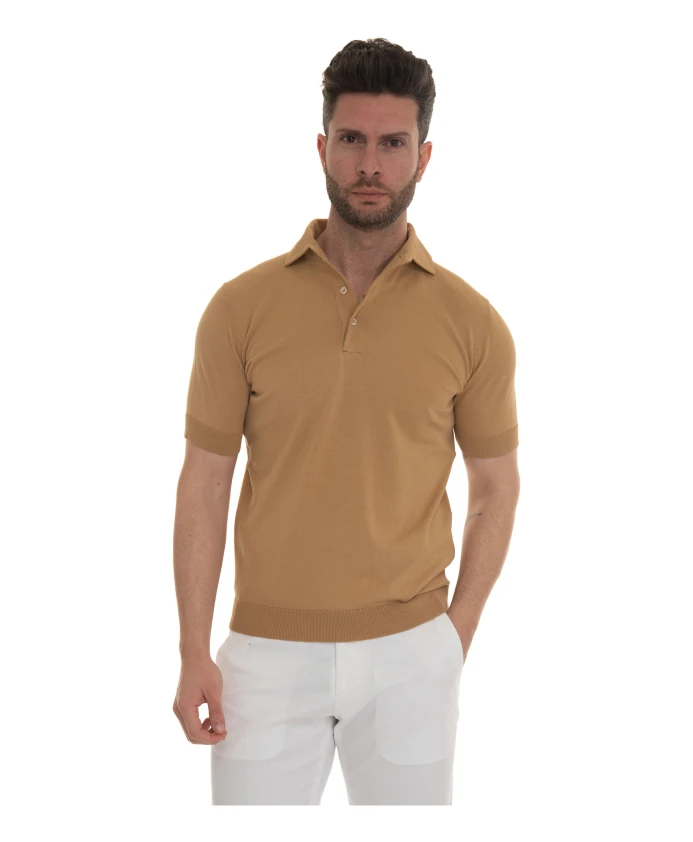 

Хлопковая рубашка-поло с эластичным поясом Hindustrie, бежевый