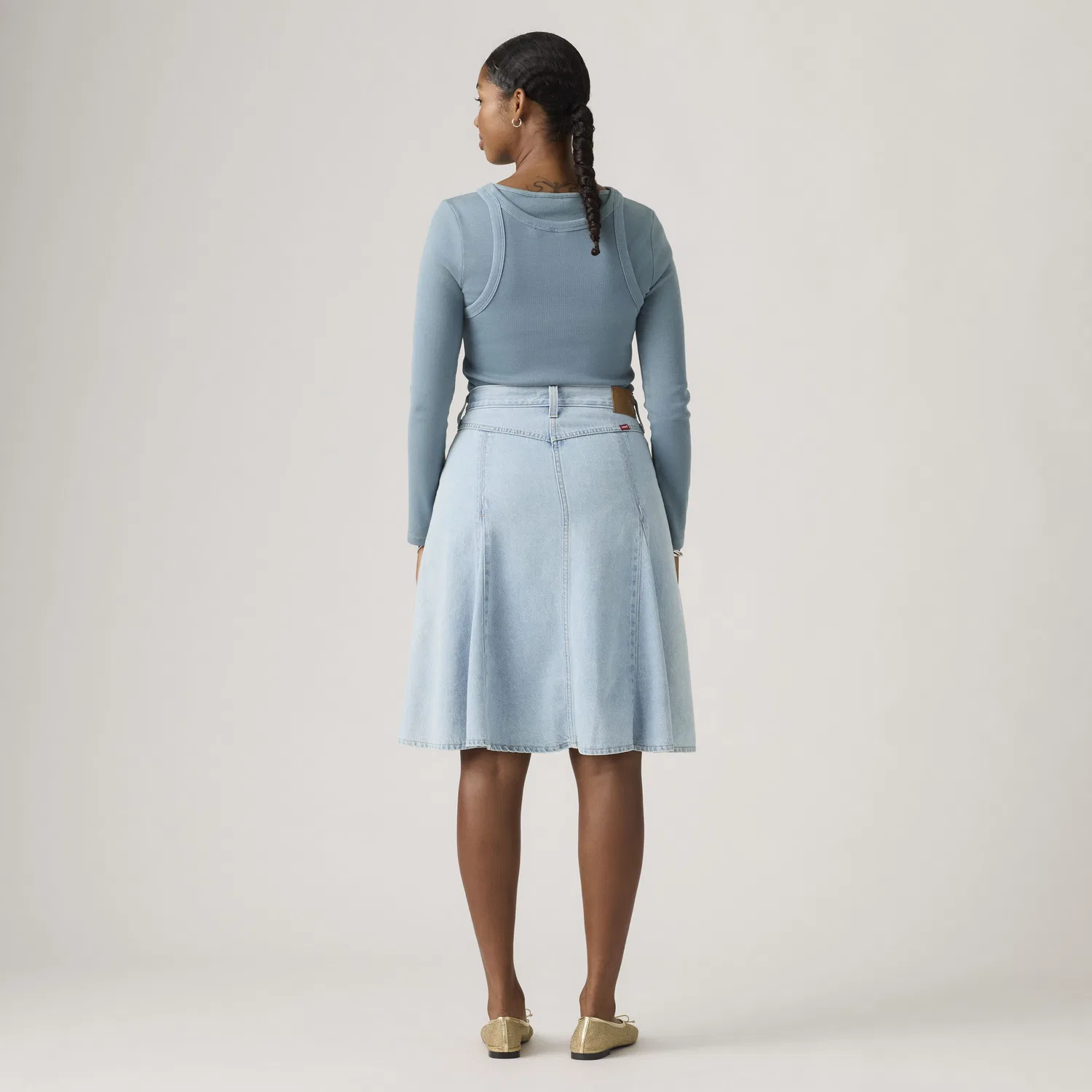 Легкая юбка-годе длиной до колена Levi's, Medium Wash — фото 3