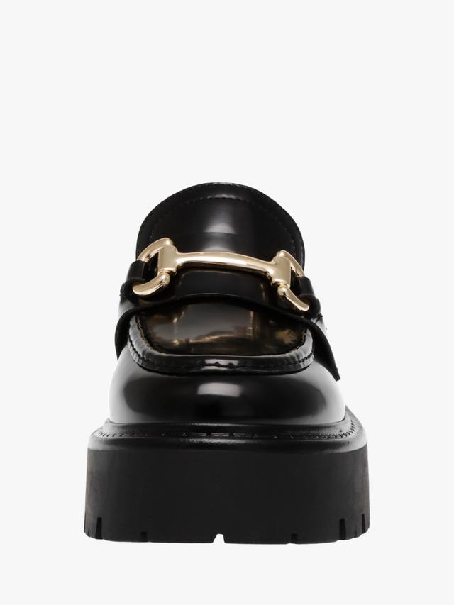 Lando кожаные лоферы на платформе с каблуком средней высоты Steve Madden, Black — фото 4