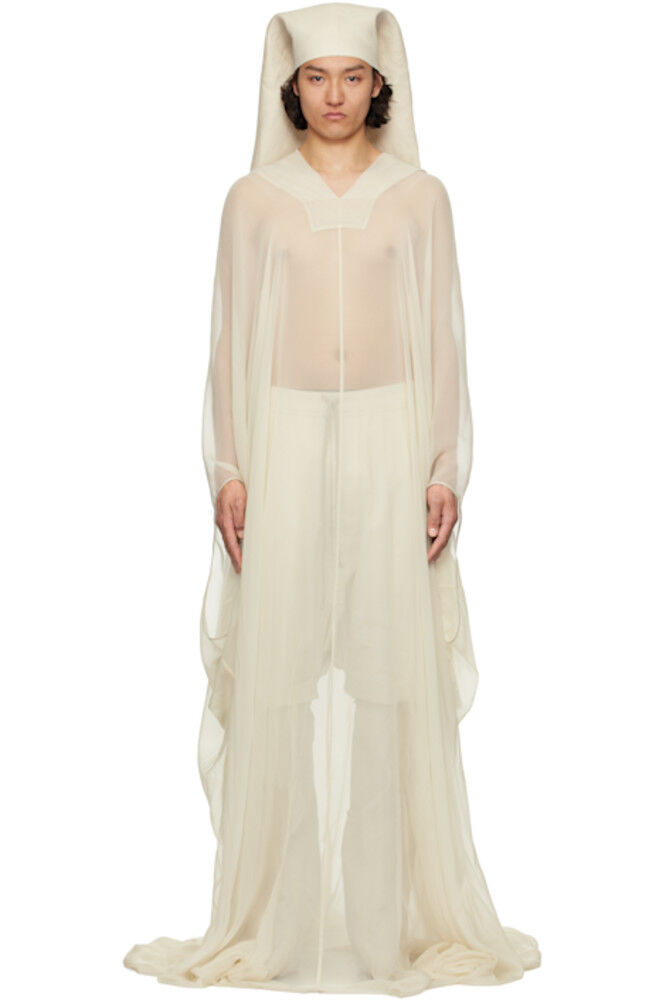 

Off-White Hollywood Hooded Kaftan Pullover Coat Rick Owens