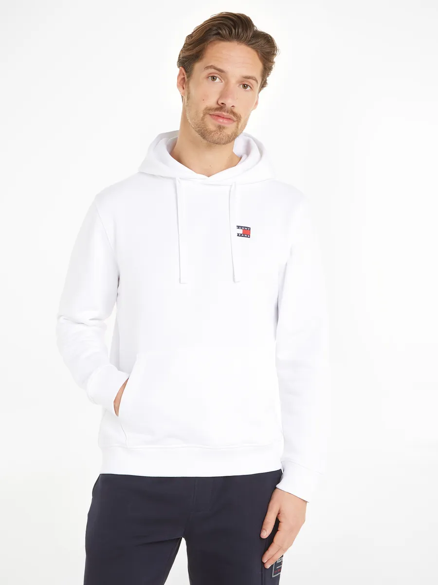 

Толстовка Tommy Jeans с капюшоном "TJM REG BADGE HOODIE EXT", со шнурком, белый