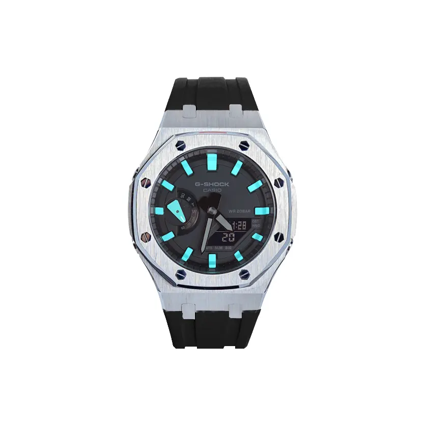 

CASIO Часы Unisex Liquid Crystal/Analog Dual Display Series 48.5mm Black Watch, Polar Blue Silver Black