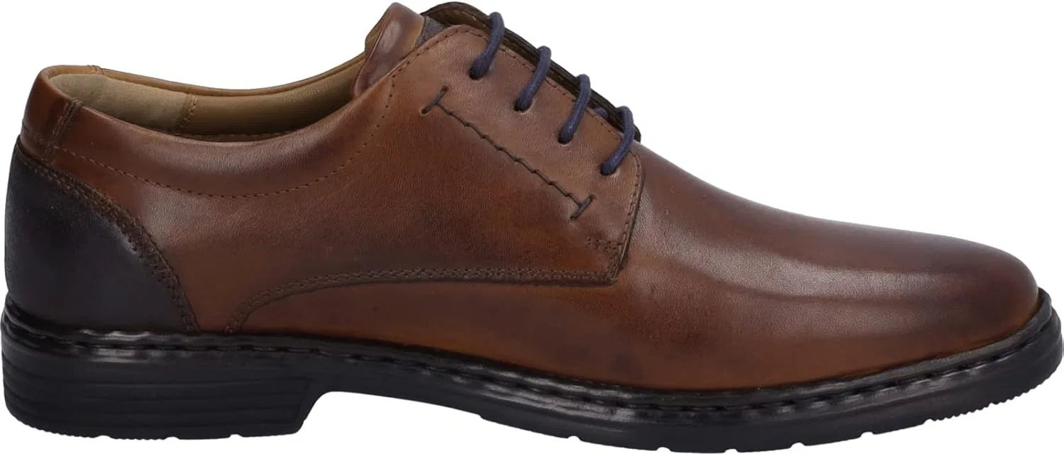 Удобные мужские туфли Josef Seibel Klaus из натуральной коровьей кожи для дома и улицы, Cognac Combi — фото 3