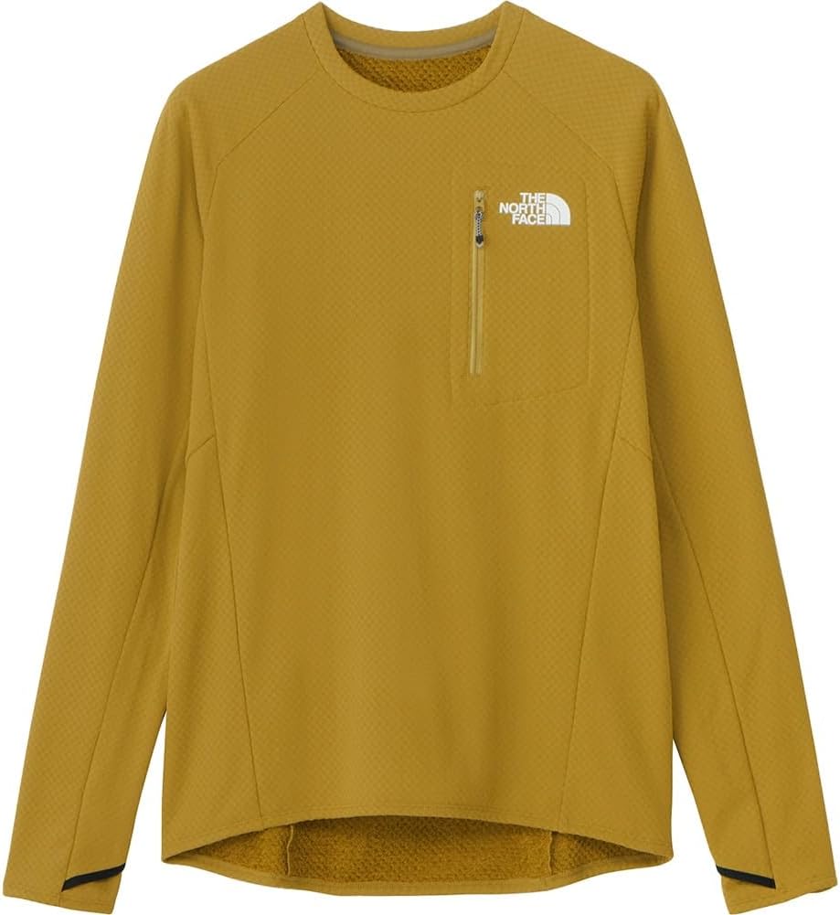 

Мужская футболка с длинным рукавом The North Face Expedition Grid Fleece Crew, янтарно-зеленого цвета