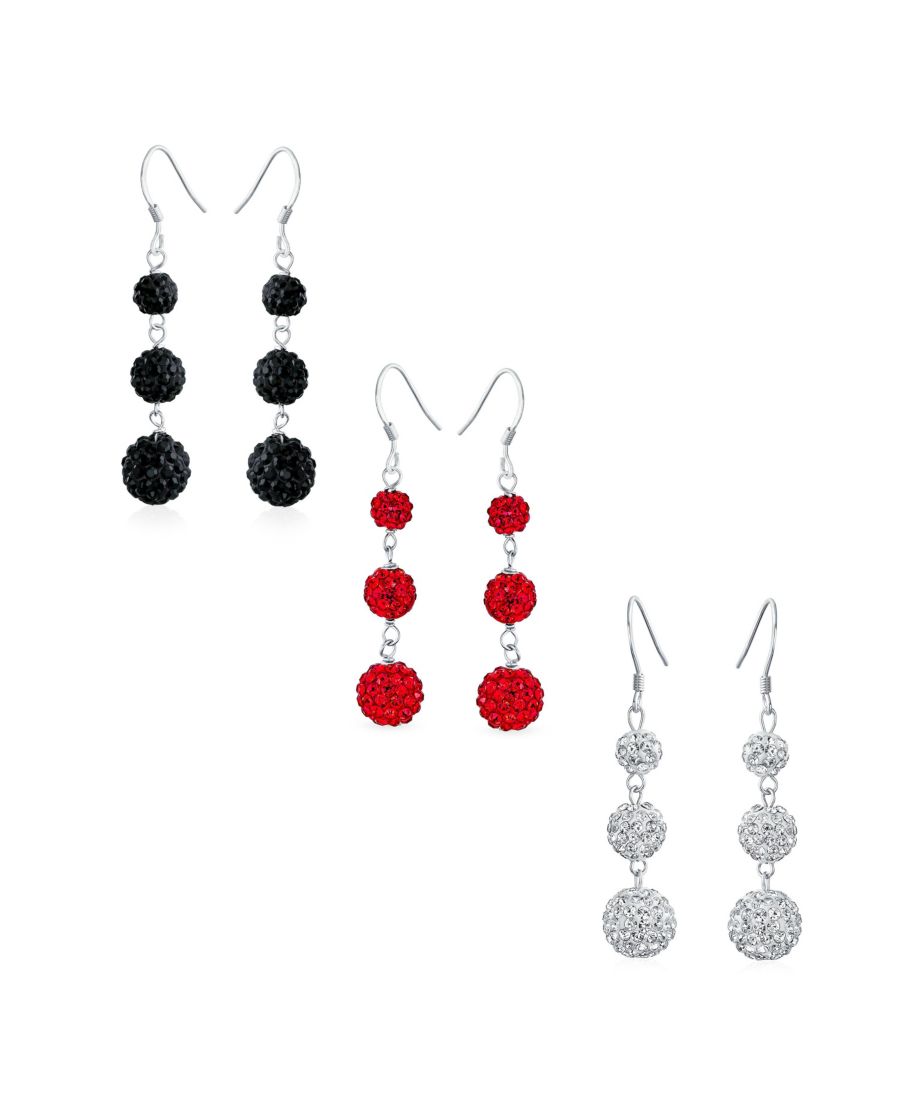 

Серьги-подвески в виде диско-шаров с разноцветными кристаллами, инкрустированные кристаллами, из стерлингового серебра Bling Jewelry, Multicolor