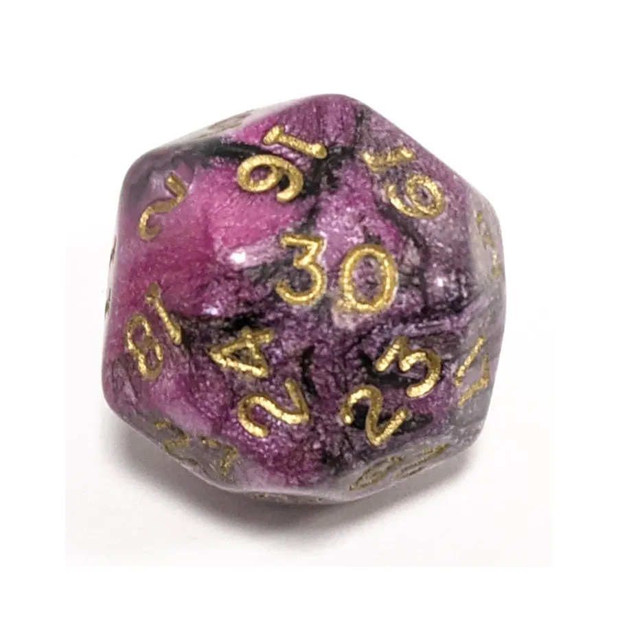

d30 Розовый/Черный с золотом (25 мм), Dice - Otherworld, Unusual Shapes (Crystal Caste)