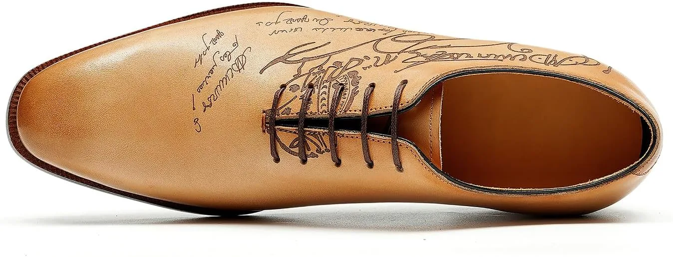 

Мужские официальные туфли Santimon Oxfords из натуральной кожи с гладким носком, модель Carve Derby, модные туфли для смокинга, свадьбы, бизнеса и повседневного ношения, желтый