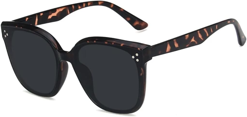 

Солнцезащитные очки с защитой UV400 | Большая оправа с заклепками и цветными линзами | Для женщин и мужчин | Для занятий спортом на открытом воздухе и вождения DSVIGF, Leopard Gray