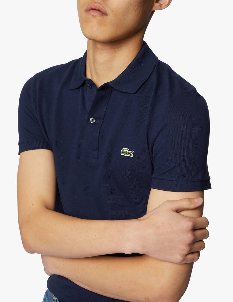Поло с короткими рукавами приталенного кроя Lacoste, цвет Marine — фото 4